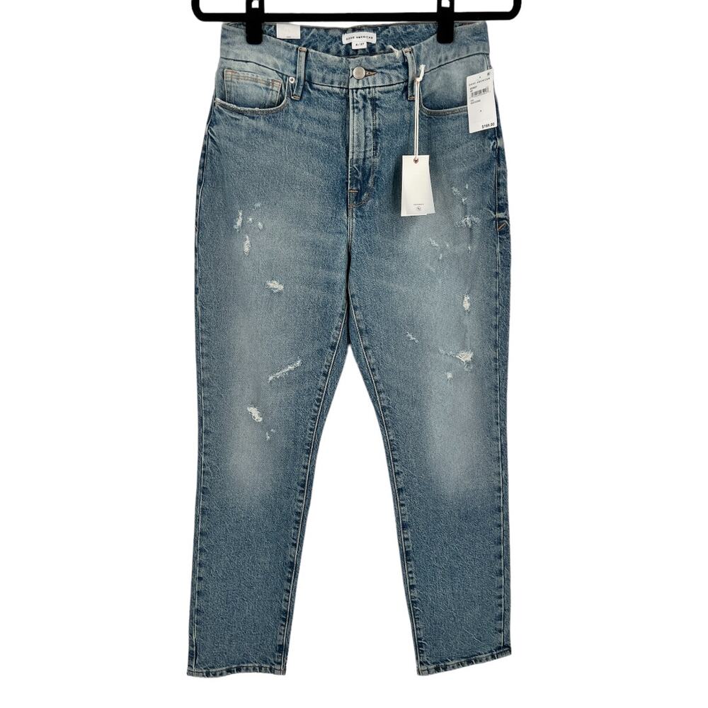 Good American Womens Good Classic Distressed Straight Leg Jeans Size 4 / 27